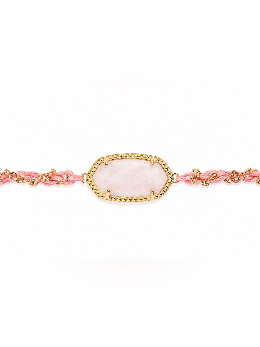 Kendrs Scott Gold & Pink Rope Bracelet with Pale Pink Stone